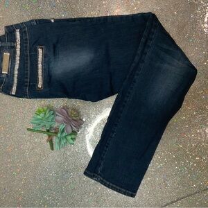 Title: Dark Rhinestone Skinny Leg Jeans - Size 9, Waist 31, Length 31 1/2